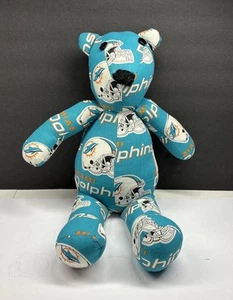 NFL Florida Miami Dolphins Fútbol Oso de Peluche Hecho a Mano Coleccionable Fan - Imagen 1 de 8