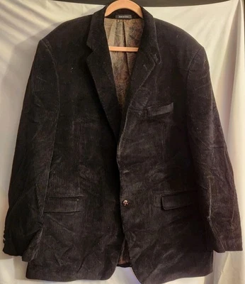 Lauren Ralph Lauren Mens Corduroy Sport Coat Jacket Paisley Lined Black Size 42R - Image 1 of 4