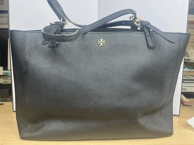 Tory Burch Black Saffiano Leather Tote Shoulder Bag – Laptop Compartment - Image 1 of 4