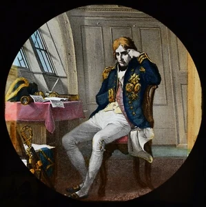 ANTIGUA Linterna Mágica Diapositiva NELSON EN SU CABAÑA C1890 LORD HORATIO NELSON - Imagen 1 de 2