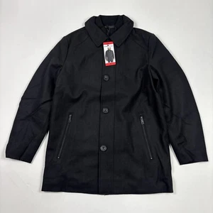 Kenneth Cole Men’s Coat Bib Peacoat Black Medium - Picture 1 of 3