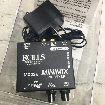 Rolls MX22-S 2-Channel Mixer with 1/8 Inch and RCA Inputs - Image 1 of 4