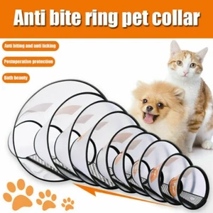 Pet Dog Cat Anti-lick Elizabethan Protective Collar Cone Wound Healing Recovery - Picture 1 of 8