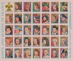 Ajman - 1972 - Reyes y Reinas de Francia - Hoja - Mi-1470D-1503D - IMPERF - Imagen 1 de 1