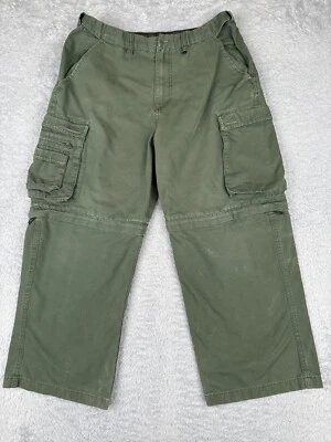 Boy Scouts Pant Adult 32 Green Relaxed Cargo Convertible Uniform Pant 32x26 READ - Image 1 of 4