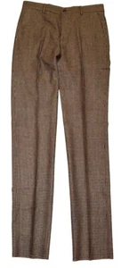 $448 Polo Ralph Lauren Mens Wool Flannel Dress Pants Houndstooth Brown Italy 32 - Picture 1 of 3