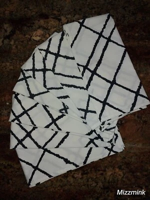 7 Crate & Barrel INTERSECT Cotton Cloth Black & Cream Dinner Napkins - Image 1 of 4