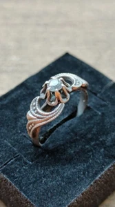 Vintage USSR Ring Silver 875* With Stone Cubic Zirconia Tulip Women's Jewelry - Picture 1 of 15