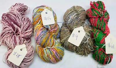 Lucci Yarns Tahiti Lot of 4 Samples Viscose/Wool/Cotton New No Labels #2 - Image 1 of 4