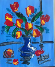 FLOWERS  Canadian ARTIST Kazav  Modern CANVAS Original Oil Painting   QD2D