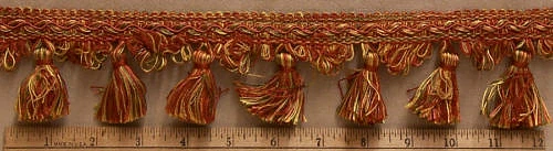 Borla Borla en Rojo Vino, Dorado y Verde Oliva 36" Largo Decoración Artesanía Decorativa Foto 1 de 1
