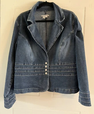 Chaqueta vaquera AMI para mujer XL denim azul botones a presión Foto 1 de 4