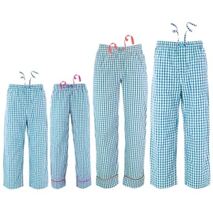 Ritzy Family (Men/Women/Girls/Boys) Pajama Pants 100% Cotton Woven - B & W Check - Picture 1 of 38