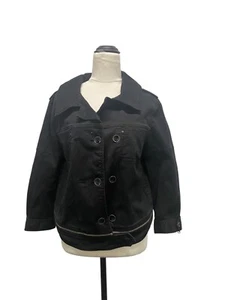 Quiksilver black denim buttons-up jacket size Small - Picture 1 of 9