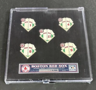 MLB Red Sox Retired Numbers Pin Set Doerr Cronin Fisk Yaz Williams 108/2500 - Image 1 of 2