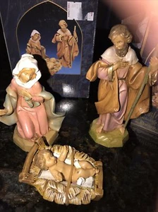 1992 Fontanini Heirloom Nativity Collection “The Holy Family” 3pc. Figurine New - Foto 1 di 7