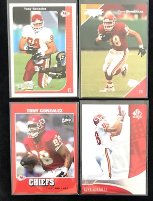 TONY GONZALEZ - 2001 Vintage & Debut & 2002 Score 2006 UD SP - Chiefs - All MINT - Image 1 of 2