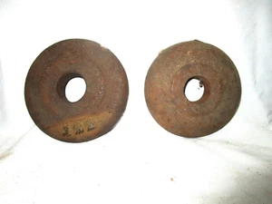 2 antique steel exterior old brick building wall compression bar washers (D) - Picture 1 of 4