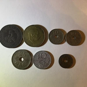 DENMARK 1907-1945 *7 COINS* FREE FAST SHIP!!!  L@@K!!!!! - Picture 1 of 2