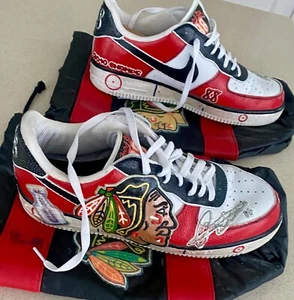 Patrick Kane Custom NIKE Shoes - size 12 including Custom shoe covers - Picture 1 of 7