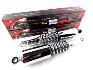 SUZUKI RE5 335mm JBS CHROME REAR SHOCK ABSORBERS EYE TO CLEVIS - Picture 1 of 4