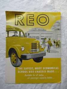 Autobús escolar REO 1953 amarillo folleto de ventas original 6 páginas - Imagen 1 de 6