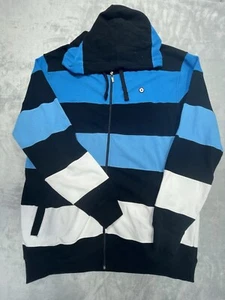 Southpole Hoodie Mens Medium Color Block Big Striped Zip VTG Hip Hop Streetwear - Picture 1 of 10