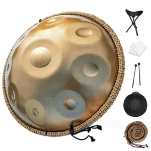 432Hz D Minor 10 Notes Handpan Steel Tongue Drum Massive Percussion Hand Drum - Picture 1 of 3