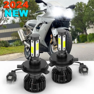 2x Faro LED 9003 Alta Potencia H4 Bombilla Luz para Kawasaki Ninja ZX9R 1994-2003 Foto 1 de 4
