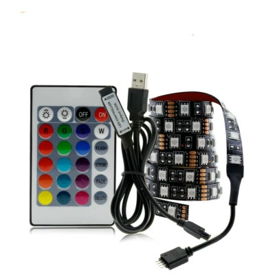 USB LED Strip 5050 RGB TV Flexible Background Light 50CM 1M 2M 3M 4M 5M 60LED/m - Image 1 of 4