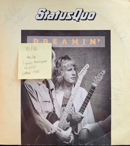 Status Quo Dreamin' Vinyl Record VG/VG QUO 2112 1986 Signed - Picture 1 of 2