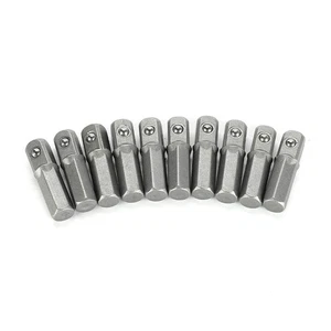 10*Socket Adapter Converter 1/4 Hex Shank To 1/4 Square Drive 25mm Steel - Photo 1/13