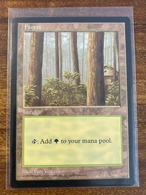 MTG✨APAC Land Promo FOREST Japan 🇯🇵 RED✨NM/M Rare 1997 UNPLAYED P. Venters Art - Image 1 of 4