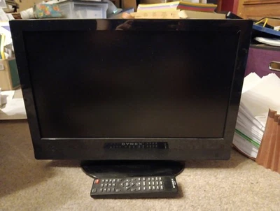 Monitor de TV LCD 19" 720p HDMI VGA S-VIDEO Dynex DX-19L150A11 com controle remoto FUNCIONA - Imagem 1 de 3