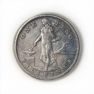 1907-S Silver Philippines 1 PESO Nice Higher Grade Silver - Picture 1 of 2