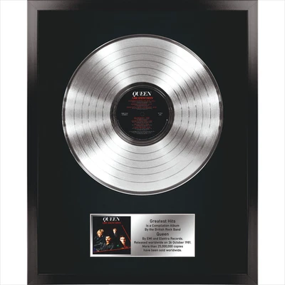 Queen – Greatest Hits / LP Platinum 12 in / Souvenir in black fram / Memorabilia - Image 1 of 4