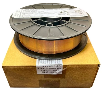 VDB-SCHWEISSTECHNIK INHABER ALEKSANDER VONDERBANK (24 EUR/kg) CuSi 3 0,8 mm Kupfer MIG Schweissdraht Cupfer 2.1461 D200 Spule