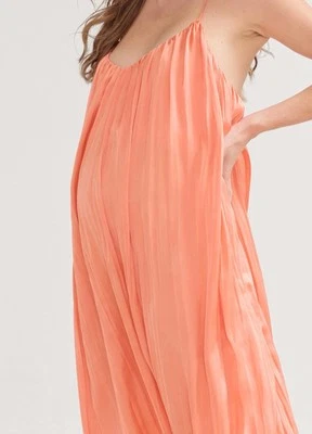 Hatch Maternity Orange The Cornelia Pleated Dress Sz. 1 (S) - Image 1 of 4