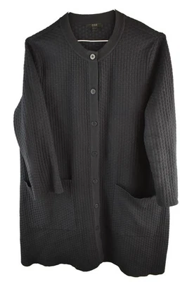 Abrigo COS Negro Waffle Talla S Mujer Abrigo Abotonado Informal Exterior Prendas Exterior Foto 1 de 4