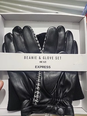Nuevo conjunto de guantes gorro de invierno para hombre Express One Touch  Foto 1 de 4