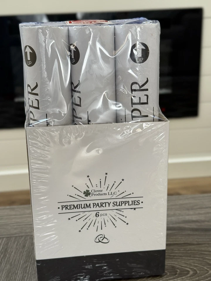  Confetti Cannons | 6 Pack | White Poppers for Weddings, Birthdays & Events - Image 1 of 3