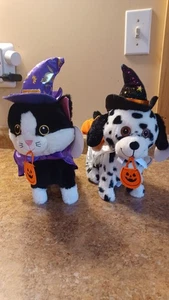 Walking Barking Halloween Dalmation and  Meowing Cat Midwood Brands Llc Works - Picture 1 of 11