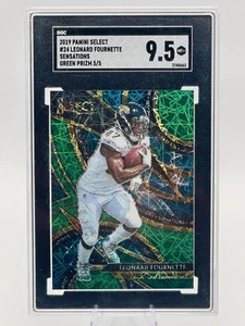2019 select Leonard Fournette Sensations Green Prizm #5/5 Jaguars SGC 9.5 - Picture 1 of 2