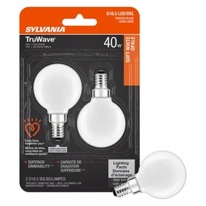 SYLVANIA LED TruWave Natural Series Décor Globe G 16.5 Light Bulb, 40W - Picture 1 of 8