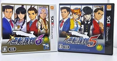 Ace Attorney 5 & 6 Gyakuten Saiban Nintendo 3DS Phoenix Wright 5 6 Japan Imports - Image 1 of 4