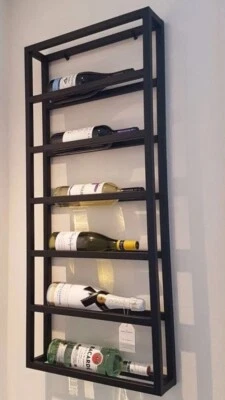 Portabottiglie vino espositore cantinetta in ferro industriale  - Immagine 1 di 3