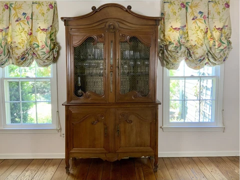 Antique French Provincial Walnut Armoire or Wardrobe Cabinet Cover