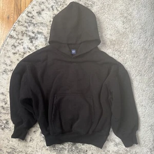 YZY GAP Black Double Layered Pullover Hoodie Youth Small Pre-Owned Rare - Picture 1 of 5