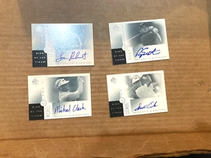 2001 SP AUTHENTIC GOLF 4 AUTOS SIGN OF THE TIMES ROBERTS,SABBATINI,CINK,CLARK II - Picture 1 of 2