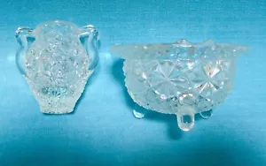Vintage Cigarette set, pressed glass, miniature - Picture 1 of 6